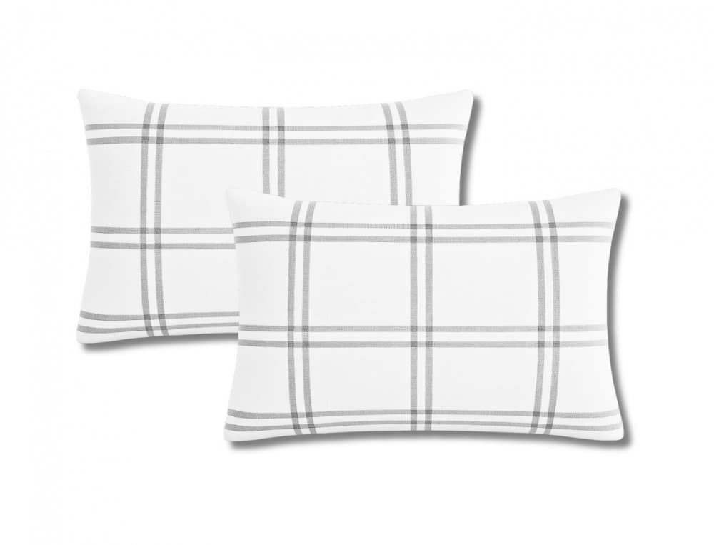 Set 2 perne Somnart Belina Grid din microfibra, lavabile la masina 50 x 70 cm