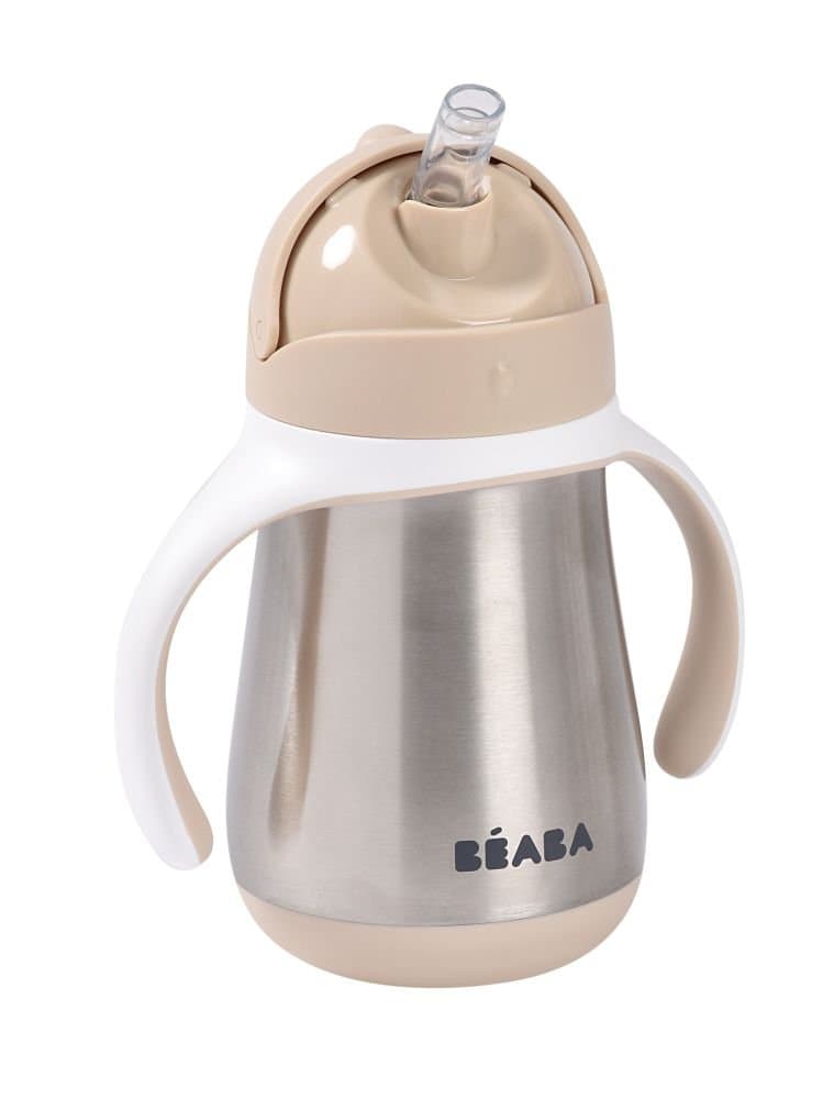 Cana cu pai din inox Beaba 250 ml Clay