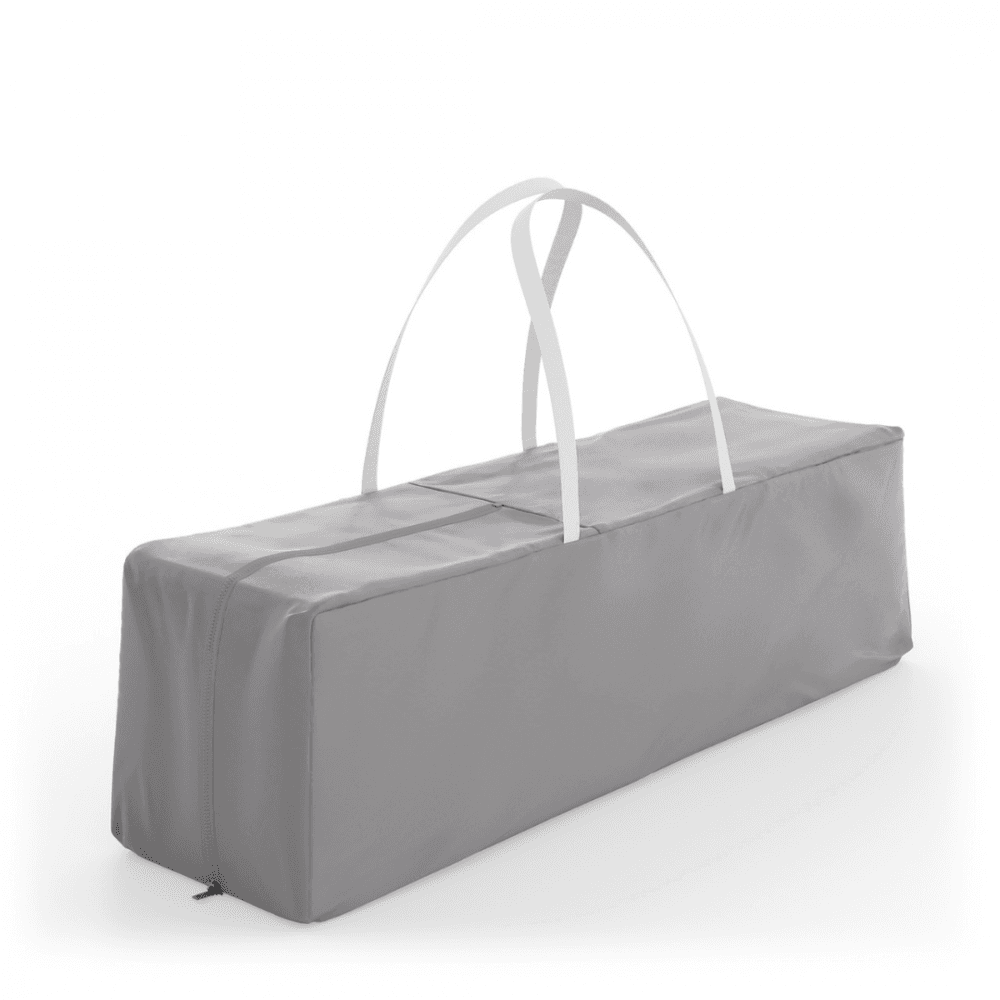 Patut pliabil pentru copii Kinderkraft Leody UP Grey cu 2 nivele, dimensiuni 120x60 cm