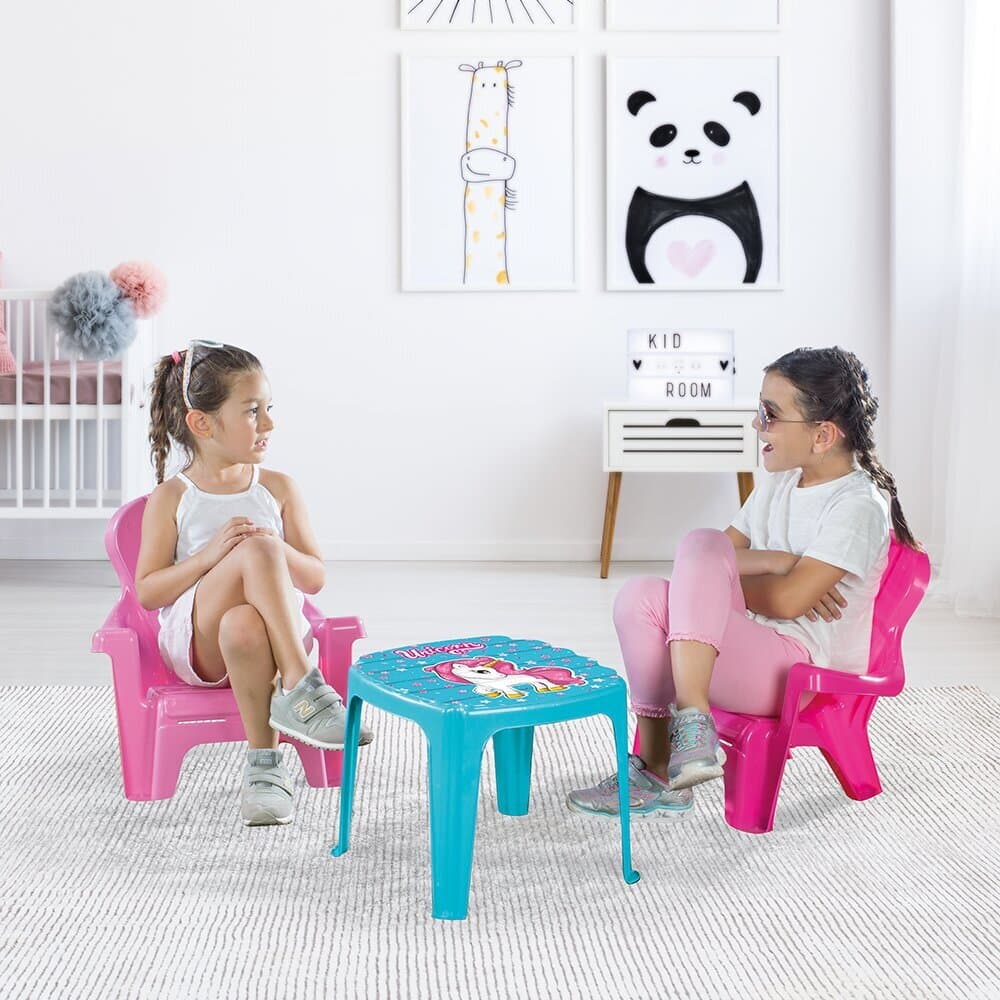 Set de masa cu scaune Unicorn