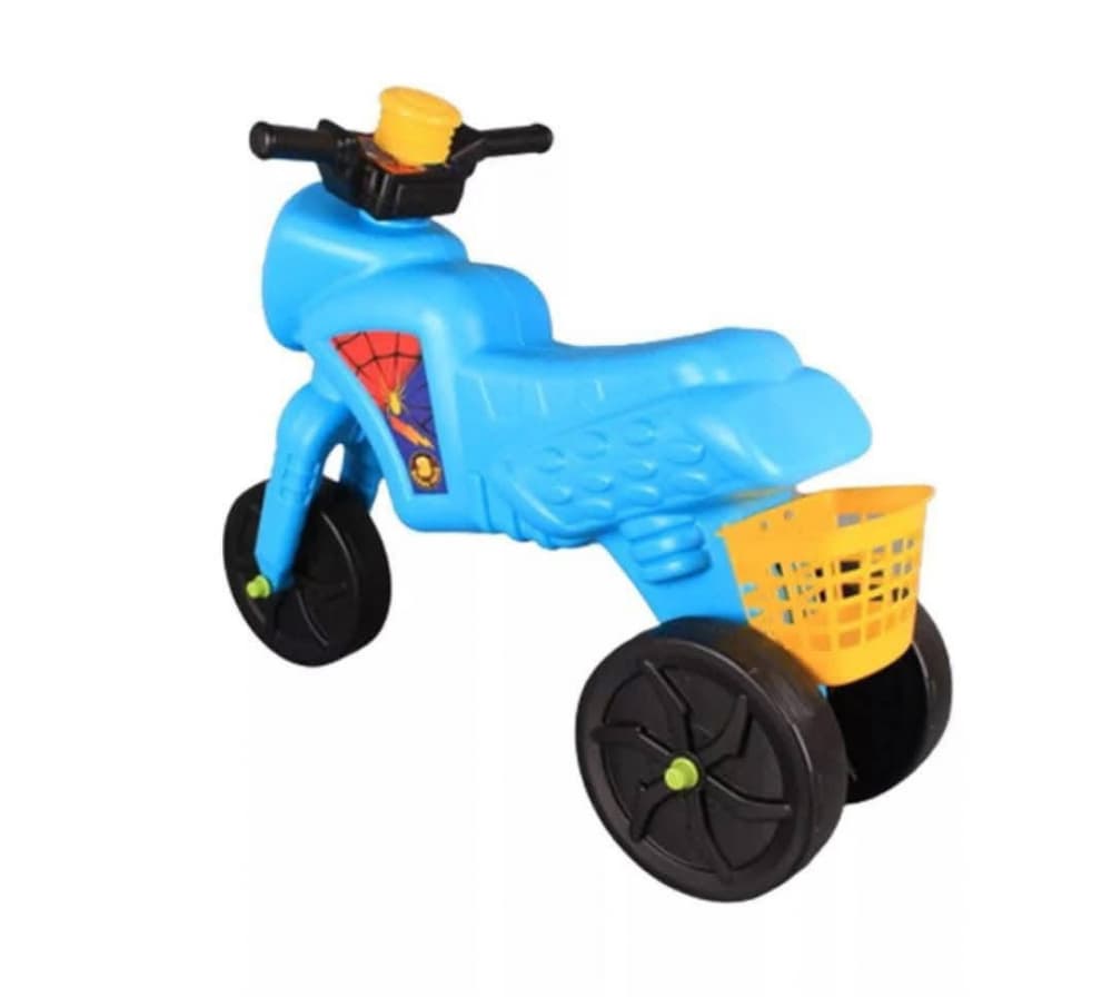 Tricicleta copii fara pedale Spider Light Blue, actionata cu picioarele de la 2 ani pana la 20 kg, inaltime pana la sezut 30 cm