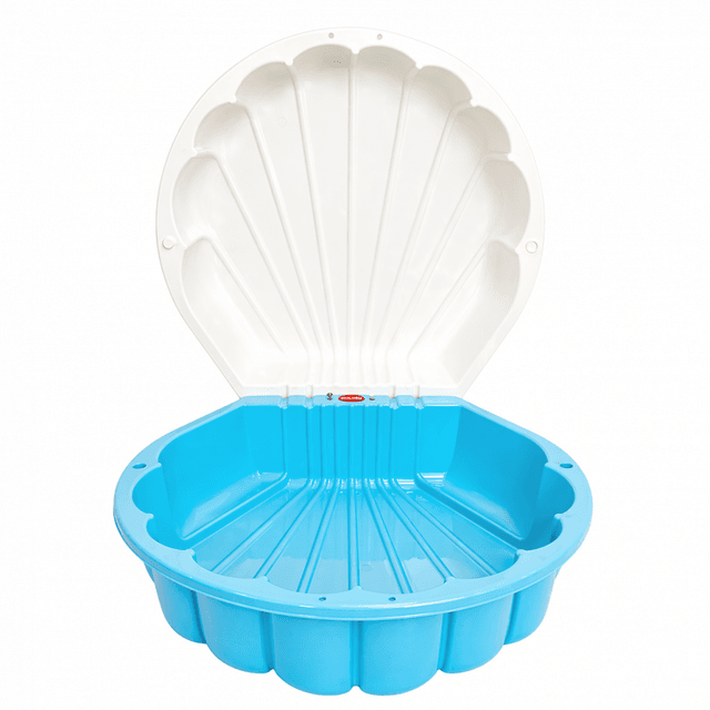 Capsula de joaca 2-in-1 Piscina si Nisipar pentru copii, Doloni BlueWhite Shell, dimensiune 79.5 x 86 x 37.7 cm