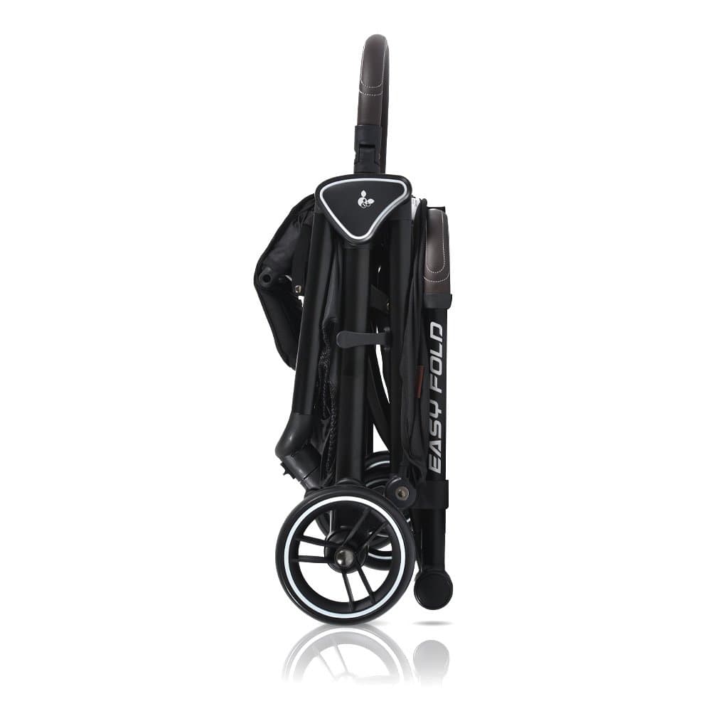 Carucior sport Cangaroo Easy Fold Negru cu pliere compacta Autofold,pana la 22kg,cadru din aluminiu,pozitie de somn,roti EVA detasabile si husa de picioare inclusa + CADOU Pompa de san electrica