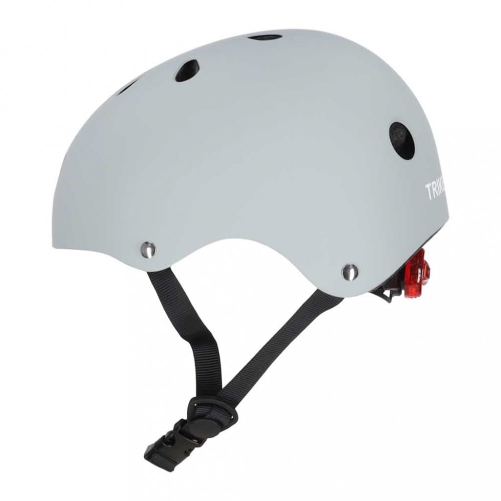 Casca de bicicleta pentru copii Trike Fix, marime M (55-58 cm), lumina LED integrata si 11 orificii de ventilaie, Grey
