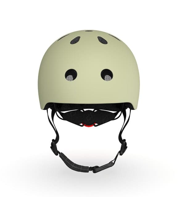 Casca de protectie pentru copii, cu sistem de reglare magnetic si LED Scoot and ride Olive S-M, 51-55 cm, 3 ani+