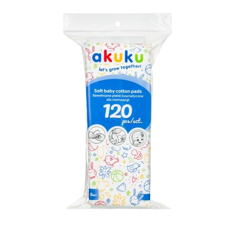 Dischete din bumbac Akuku Soft cotton Pads 120 bucati