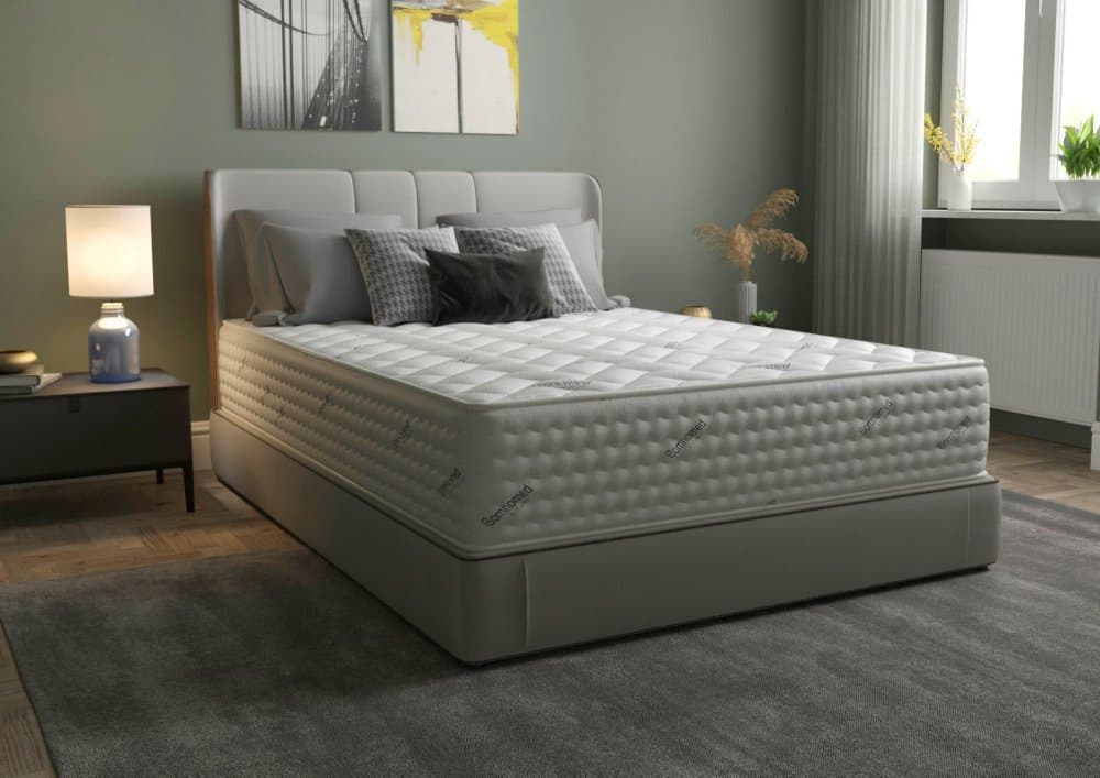 Saltea cu arcuri Pocket Somnomed Comfort Fit 120x200x30 cm spuma cu memorie si husa tratament antiacarieni