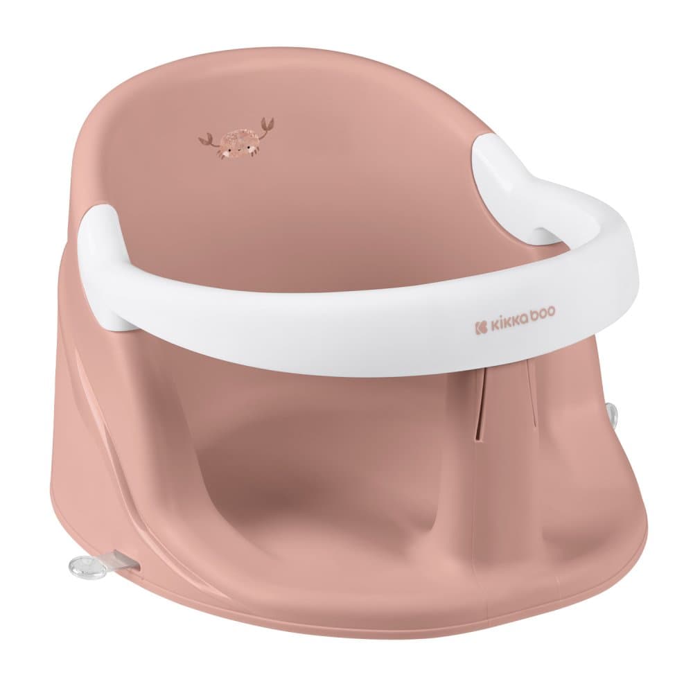 Scaun de baie pentru copii KikkaBoo Ocean Deep Blush,sistem de fixare cu ventuze,Spatar inalt si margine de protectie,recomandat de la 6 luni