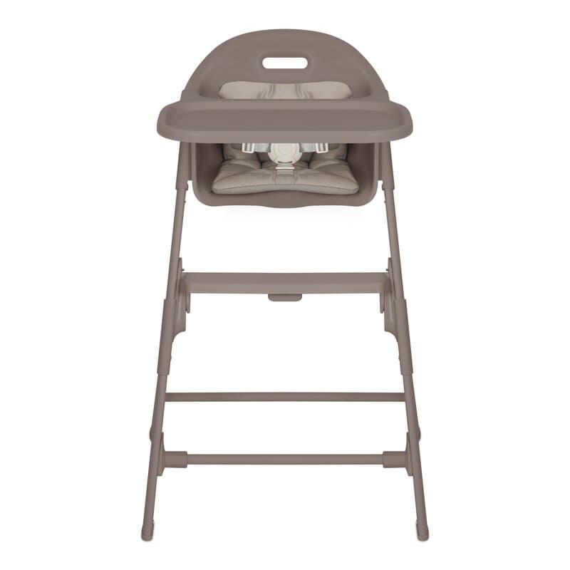 Scaun de masa Lionelo Beny Taupe cu suport pentru picioare, tavita ajustabila in 2 pozitii, insertie moale, centuri in 3 puncte, sustine 15 kg, 6 luni+