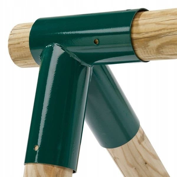 Coltar metalic verde pentru leagane, dreapta, 100x100, pentru lemn rotund