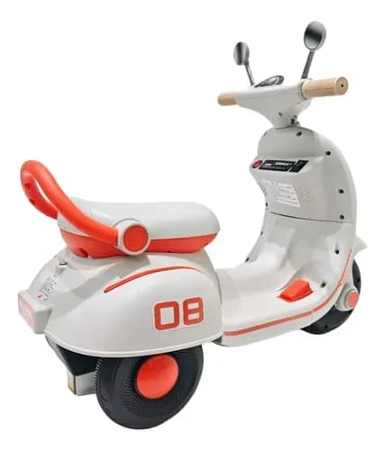 Motocicleta electrica pentru copii Nichiduta Happiness Orange,acumulator 6V4Ah,sezut confortabil,roti rezistente,manere ergonomice
