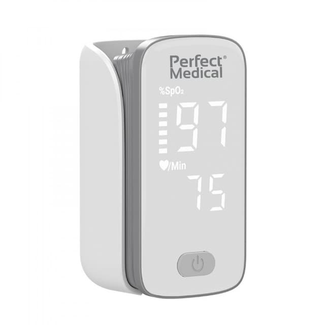 Pulsoximetru de deget Perfect Medical, monitorizare SpO2 si puls, alb