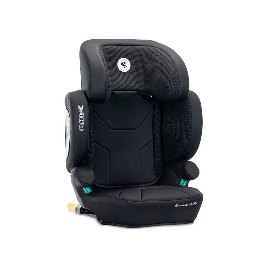 Scaun auto pentru copii Lorelli Growgo Black cu isofix, pliabil, protectii laterale extensibile, tetiera reglabila, 100-150 cm, 3-12 ani