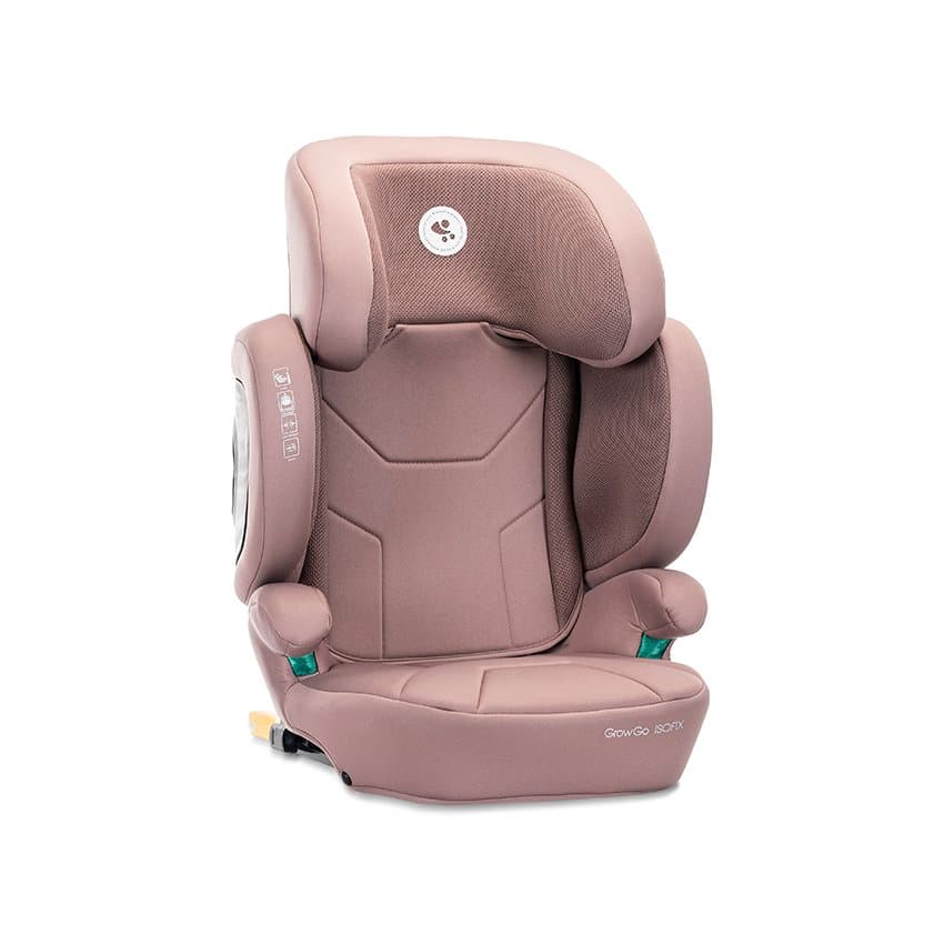 Scaun auto pentru copii Lorelli Growgo Pink cu isofix, pliabil, protectii laterale extensibile, tetiera reglabila, 100-150 cm, 3-12 ani