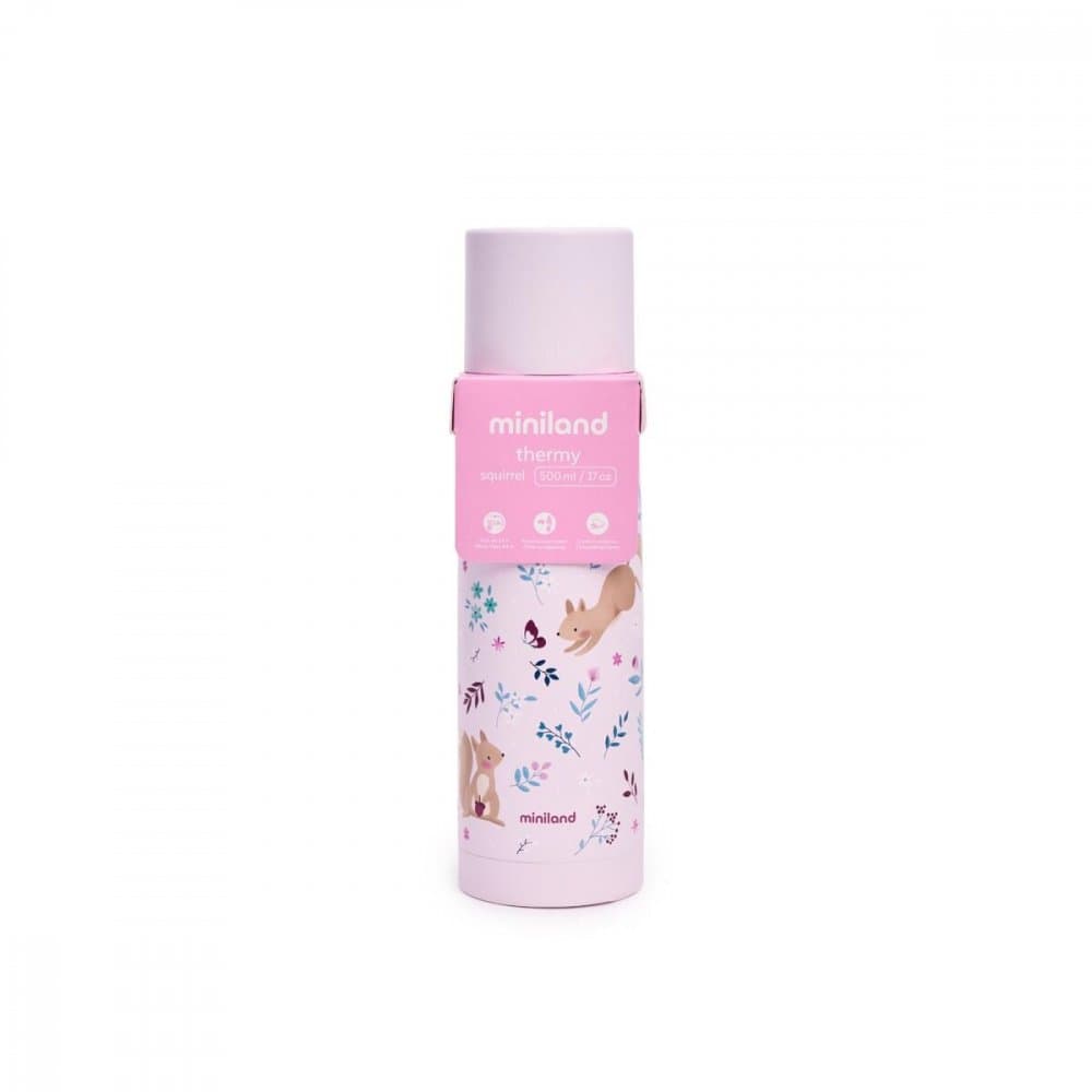Termos roz cu veverite Miniland Thermy 500 ml