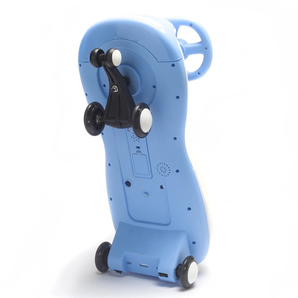 Vehicul electric tip PlasmaCar blue pentru copii Nichiduta, design sportiv fara pedale, volan ergonomic, echipat cu 2motoare performante, acumulator de 12V 4.5AH