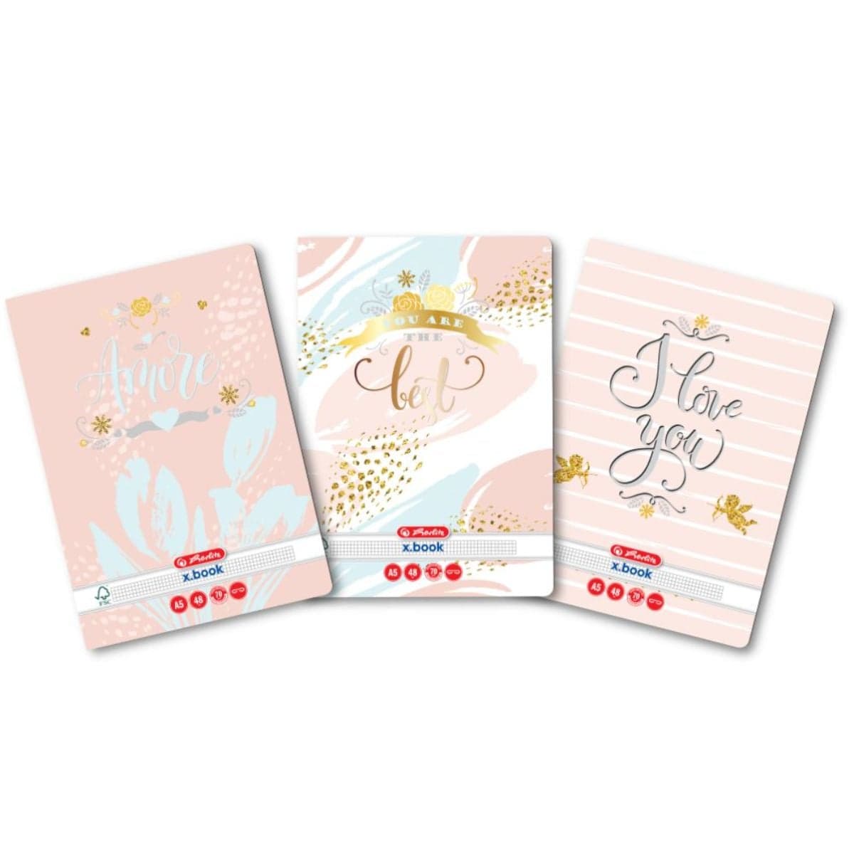 Caiet A5, 48 file, patratele, motiv Be Mine, Herlitz