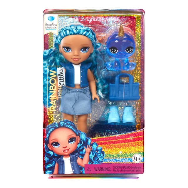 Papusa Rainbow High, Littles Sapphire Bradshaw, Blue, 531197EUC