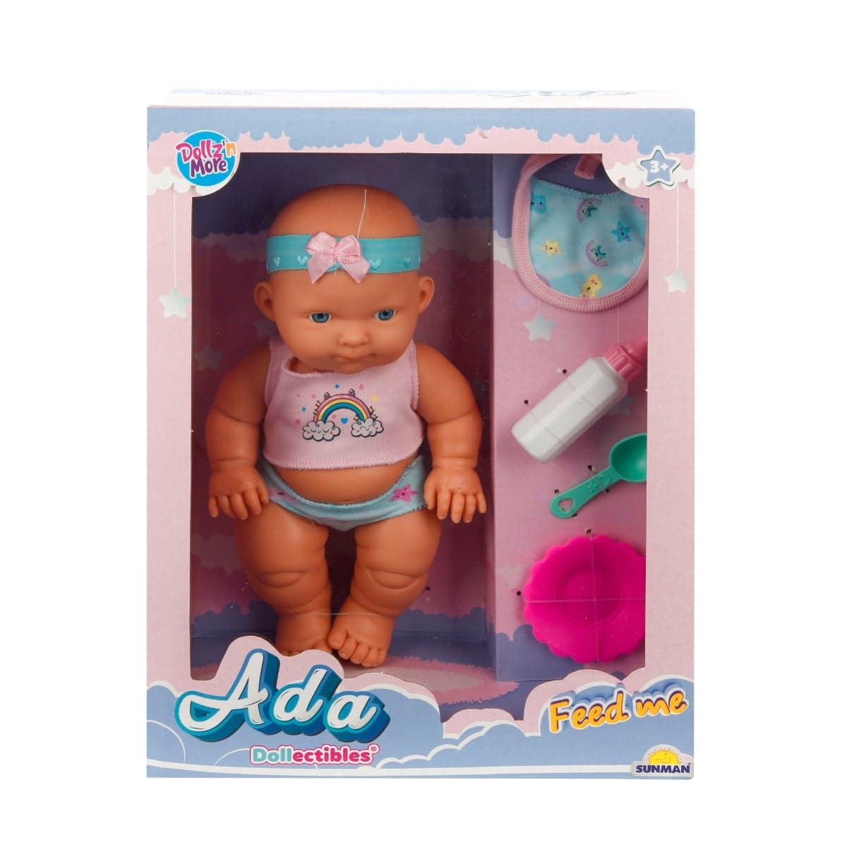 Papusa bebelus Ada, Dollz n More, La masa, 23 cm, Roz
