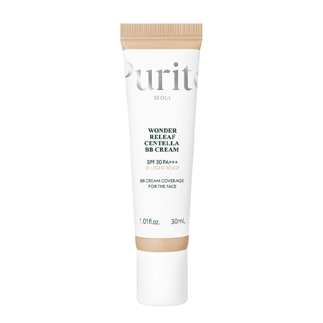 Crema BB multifunctionala cu SPF 30 PA+++, 21 Light Beige, Wonder Releaf Centella, 30 ml, Purito