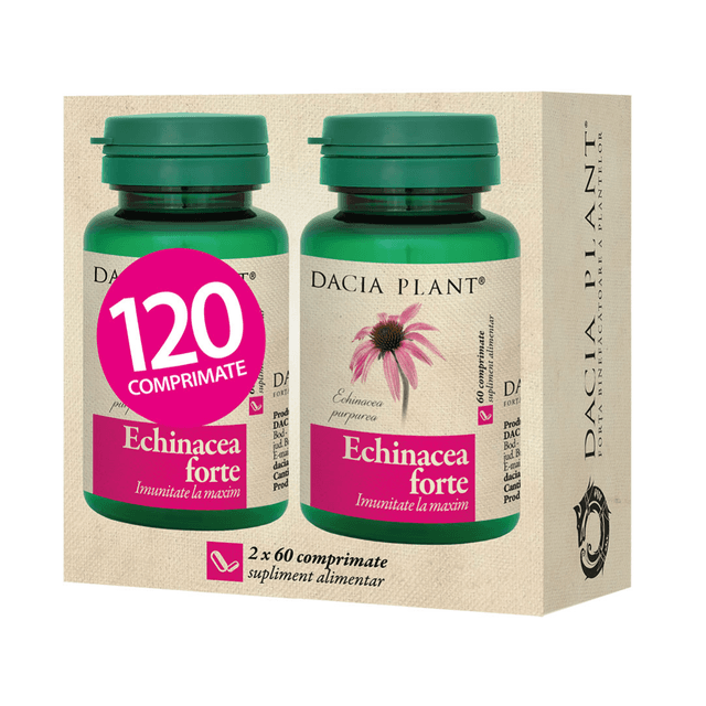 Pachet Echinacea Forte, 120 comprimate, Dacia Plant