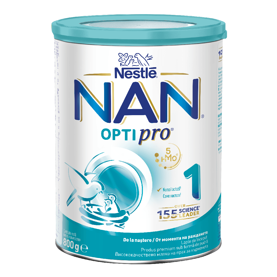 Formula de lapte praf Nan 1 Optipro HMO, 0-6 luni, 800 g, Nestle