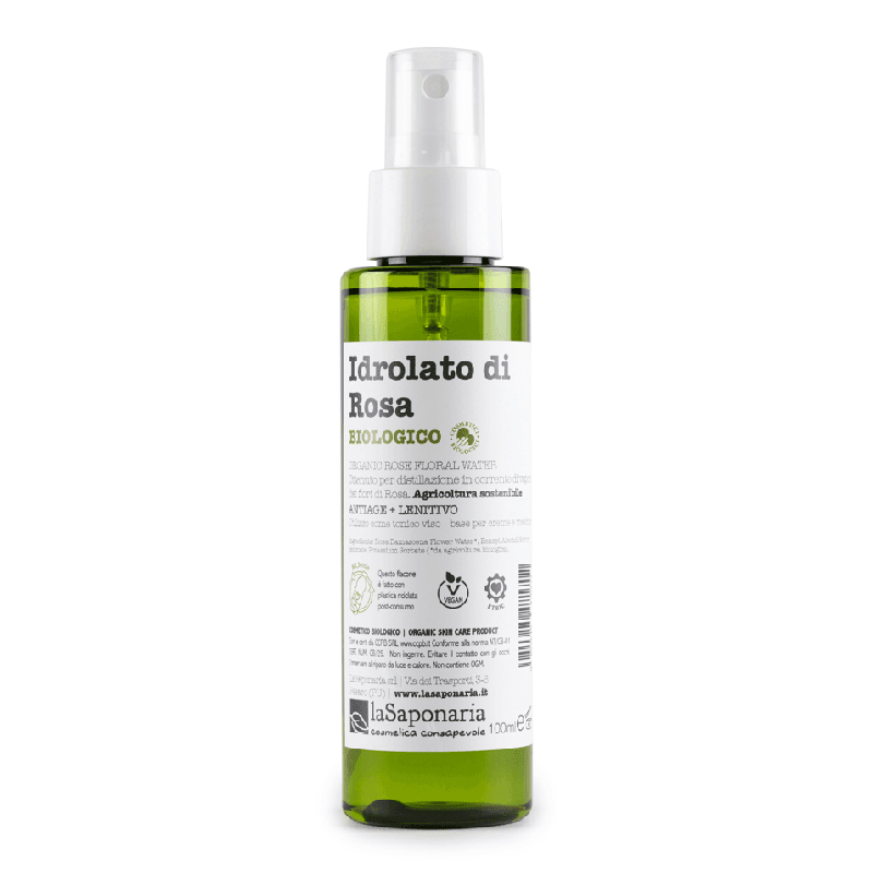 Hidrolat bio (apa florala) anti-imbatranire de trandafir, 100ml, La Saponaria
