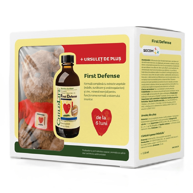 Pachet Sirop First Defense 118.5 ml + ursulet de plus, Secom