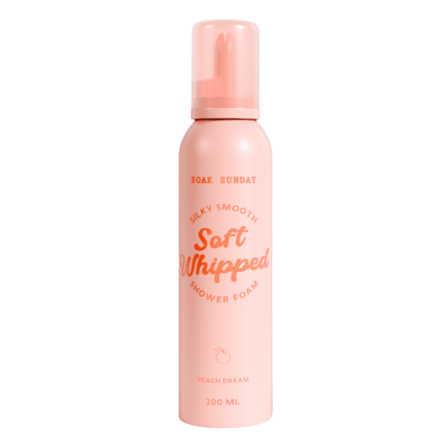 Spuma de dus cu aroma de piersica Soft Whipped, 200ml, Soak Sunday