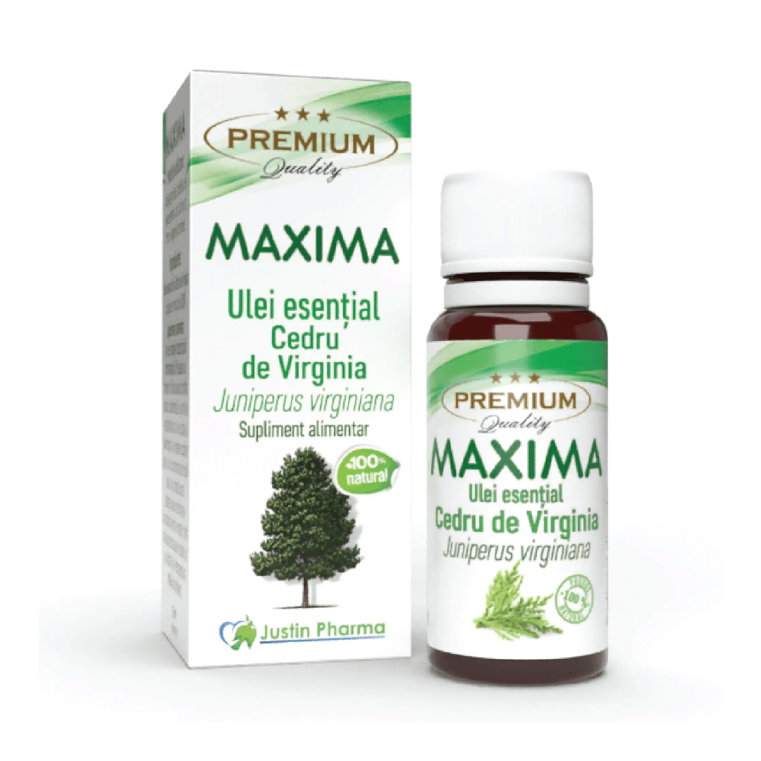 Ulei esential Cedru de Virginia Maxima, uz intern, 10 ml, Justin Pharma